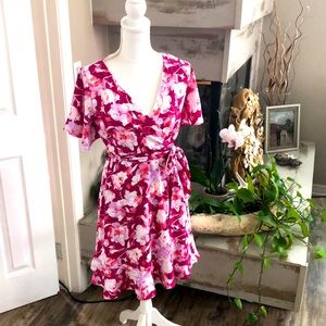 Adorable faux wrap flutter dress!